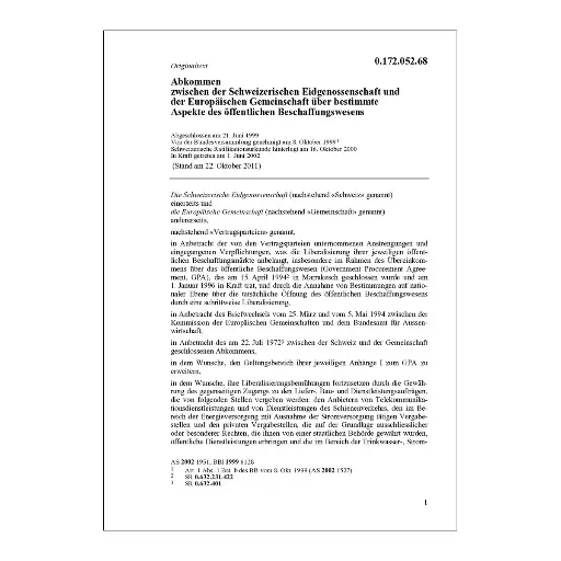 [00017205268] Abk. CH-EG öffentl. Beschaffungswesen, BAöB