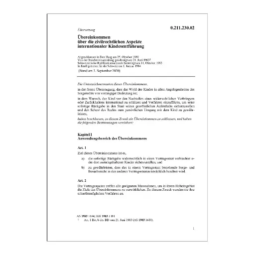 [00021123002] Übereink. Kindesentführung, HKÜ