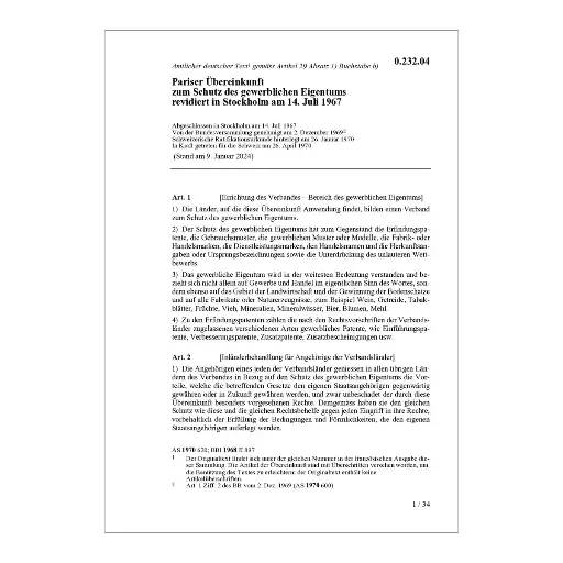 [00023204] Pariser Übereink. gewerbliches Eigentum, PVÜ