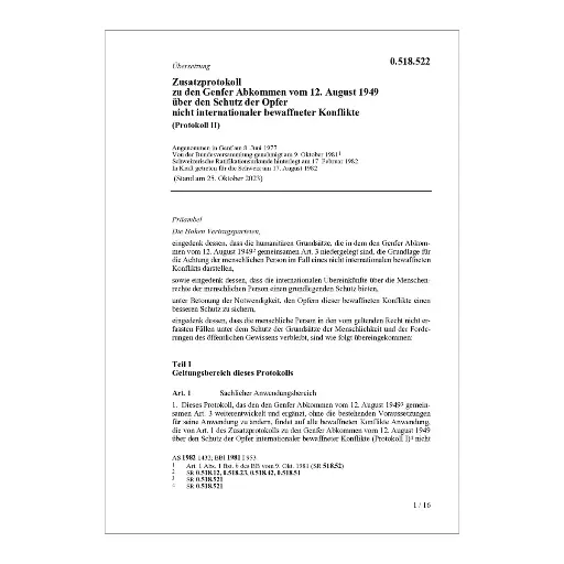 [000518522] Zusatzprot. Genfer Abk. (Prot. II)