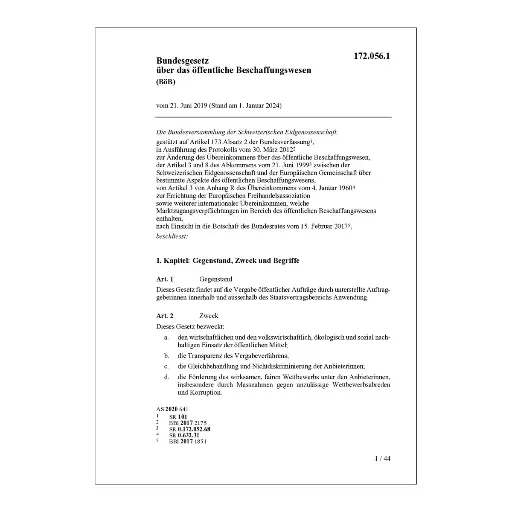 [001720561] BG öffentliches Beschaffungswesen BöB