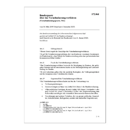 [00172061] BG Vernehmlassungsverfahren VIG