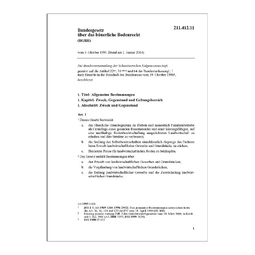 [0021141211] BG bäuerliches Bodenrecht, BGBB