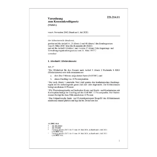 [0022121411] V Konsumkreditgesetz, VKKG