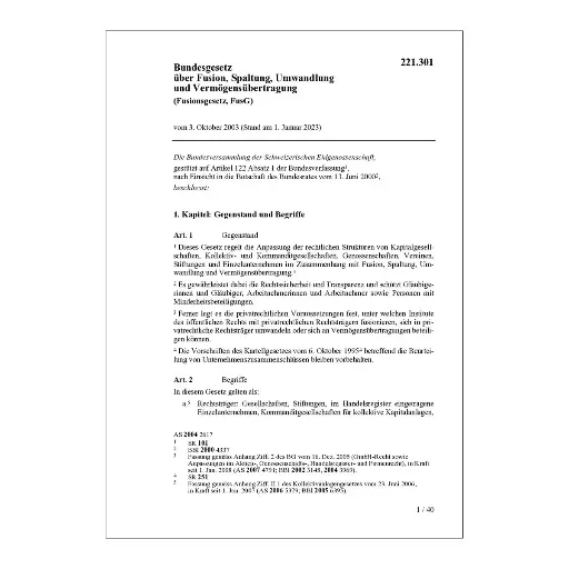 [00221301] Fusionsgesetz, FusG