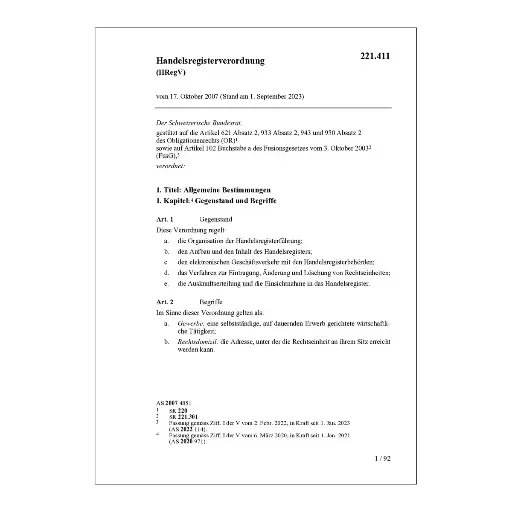 [00221411] Handelsregisterverordnung, HRegV