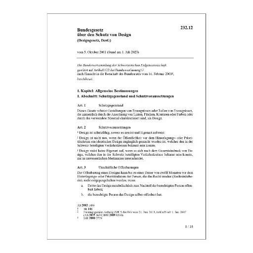 [0023212] BG Schutz von Design, DesG