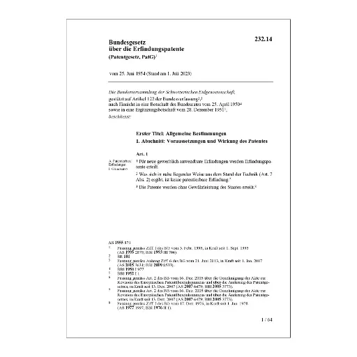 [0023214] BG Erfindungspatente, PatG
