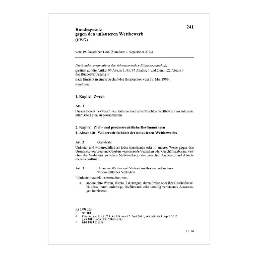 [00241] BG unlauterer Wettbewerb, UWG