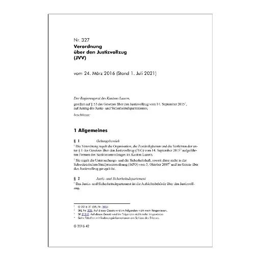 [00327000004] Verordnung über den Justizvollzug, JVV
