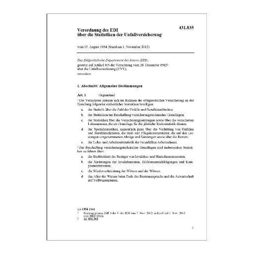 [00431835] V Statistiken der Unfallversicherung, VSUV