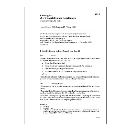 [006161] Subventionsgesetz, SuG