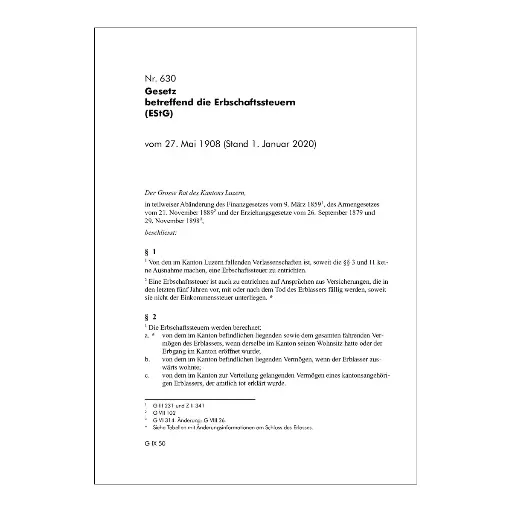 [00630000004] Gesetz betreffend die Erbschaftssteuern Luzern, EStG LU