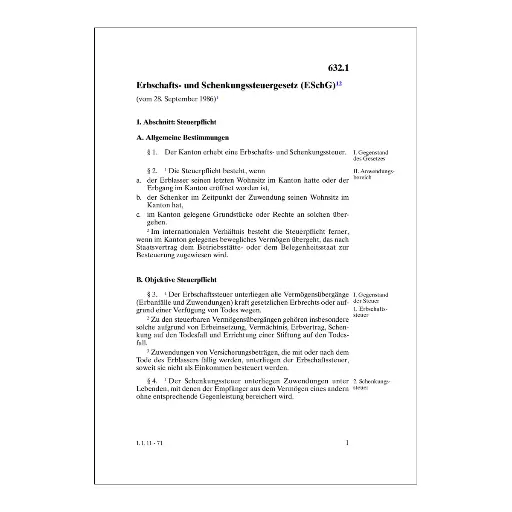[006321000005] Erbschafts- und Schenkungssteuergesetz Zürich, ESchG