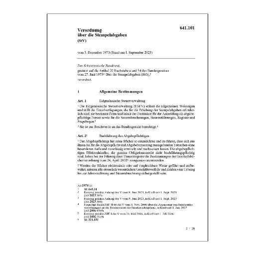 [00641101] V über Stempelabgaben, StV