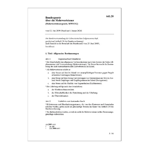 [006412] BG Mehrwertsteuer MWSTG