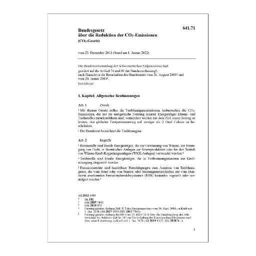 [0064171] BG Reduktion CO2-Emissionen CO2-Gesetz