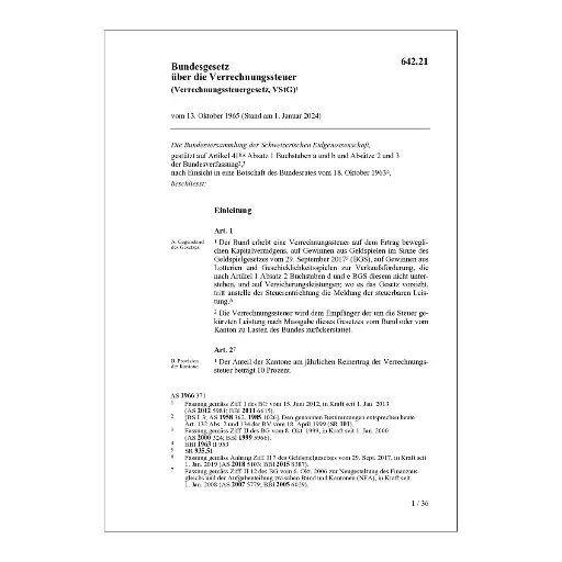 [0064221] BG über die Verrechnungssteuer, VStG