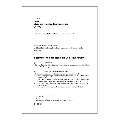 [00645000004] HStG, Gesetz über die Handänderungssteuer Luzern