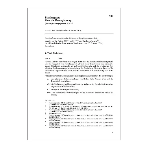 [00700] BG über die Raumplanung, RPG