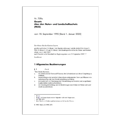 [007091000004] NLG, Gesetz über den Natur- und Landschaftsschutz Luzern