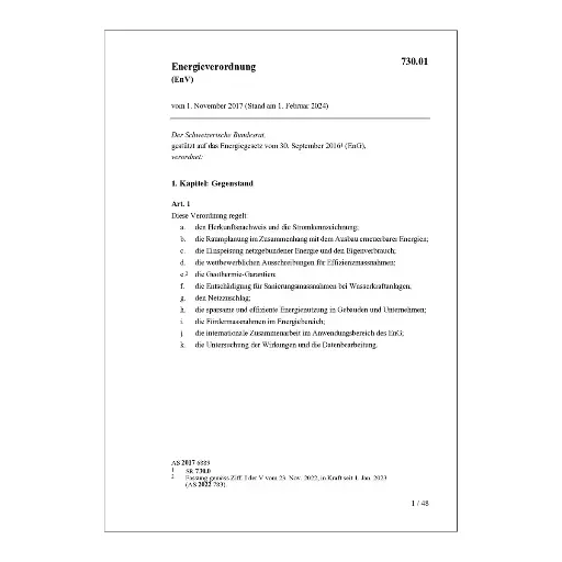 [0073001] V, Energieverordnung EnV