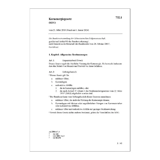 [007321] Kernenergiegesetz KEG