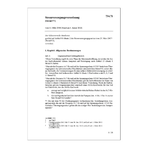 [0073471] V Stromversorgungsverordnung, StromVV