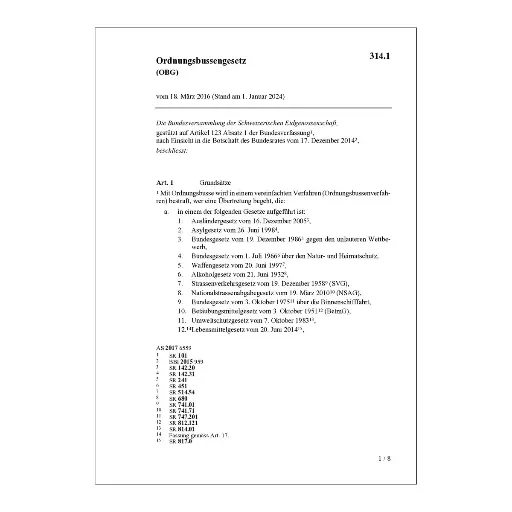 [003141] BG Ordnungsbussengesetz, OBG