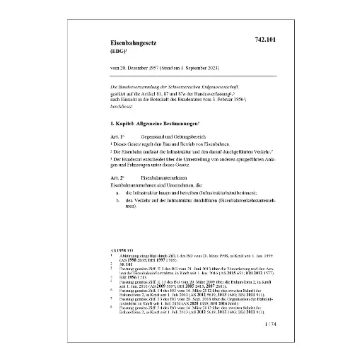 [00742101] BG Eisenbahngesetz, EBG
