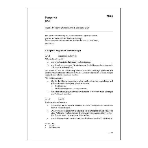 [00783] Postgesetz, PG