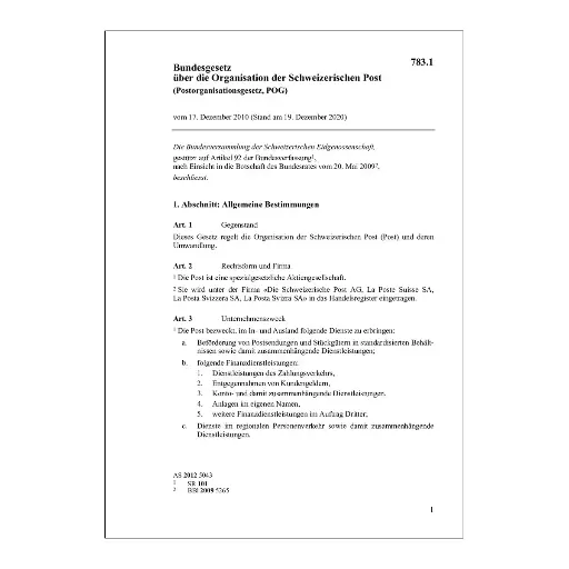 [007831] Postorganisationsgesetz, POG