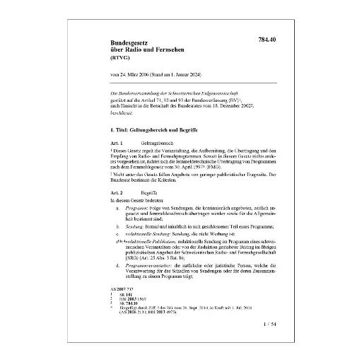 [007844] BG über Radio und Fernsehen, RTVG