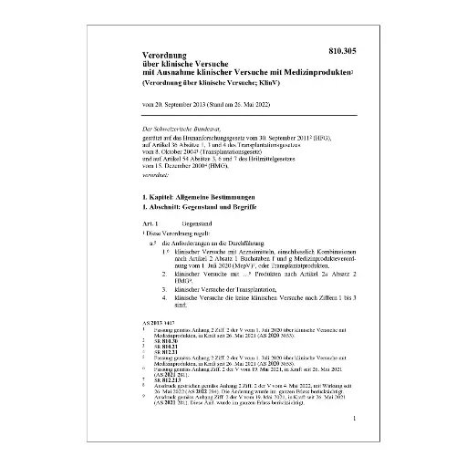 [00810305] V klinische Versuche KlinV