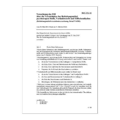 [0081212111] Betäubungsmittelverzeichnisv BetmVV-EDI