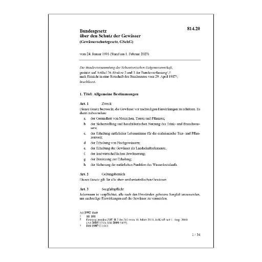 [008142] BG Schutz der Gewässer, GSchG