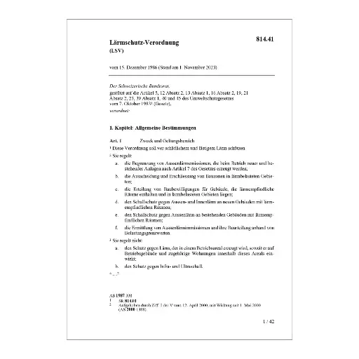 [0081441] Lärmschutz-Verordnung, LSV