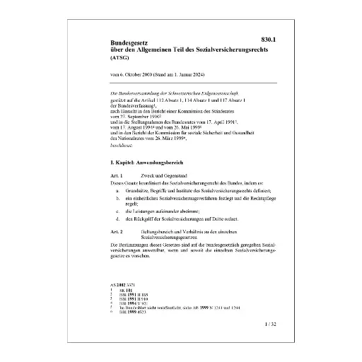 [008301] Allgem. Teil Sozialvers.rechts ATSG