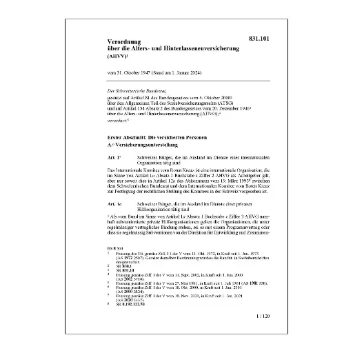 [00831101] V über die AHV, AHVV