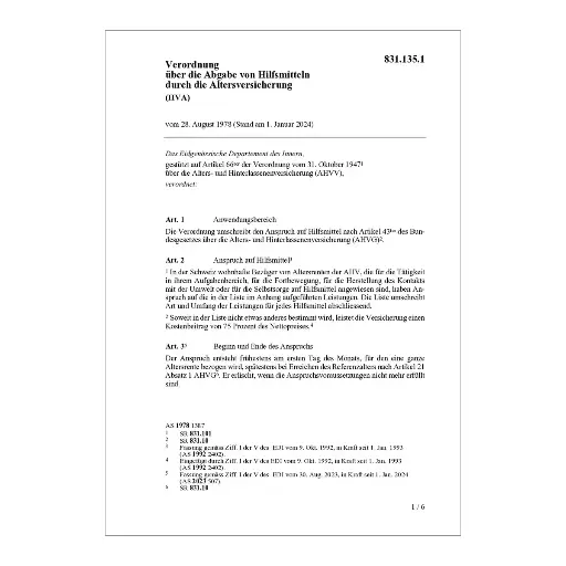 [008311351] V Abgabe Hilfsmittel, Altersvers., HVA