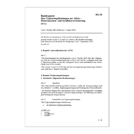 [0083130] BG Ergänzungsleistungen AHV/IV, ELG