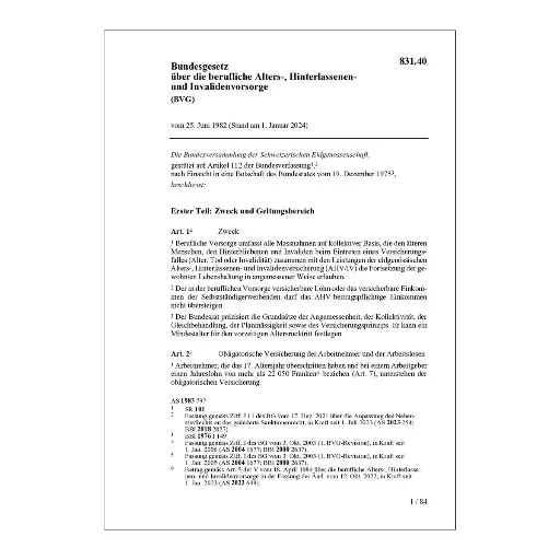 [008314] BG berufliche Vorsorge, BVG