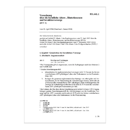 [008314411] V berufliche Vorsorge, BVV 2