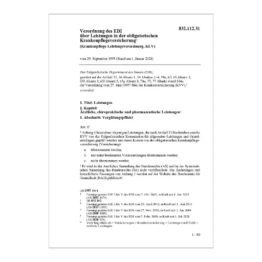 [0083211231] V Leistung Krankenpflegeversicherung,KLV