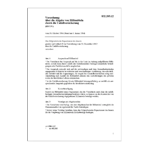 [0083220512] V Abgabe Hilfsmittel durch UV, HVUV