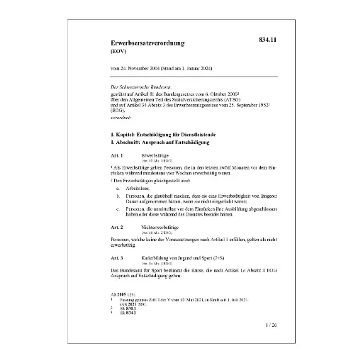 [0083411] V Erwerbsersatzordnung, EOV