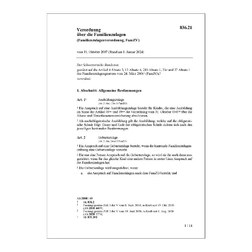 [0083621] V Familienzulagen FamZV