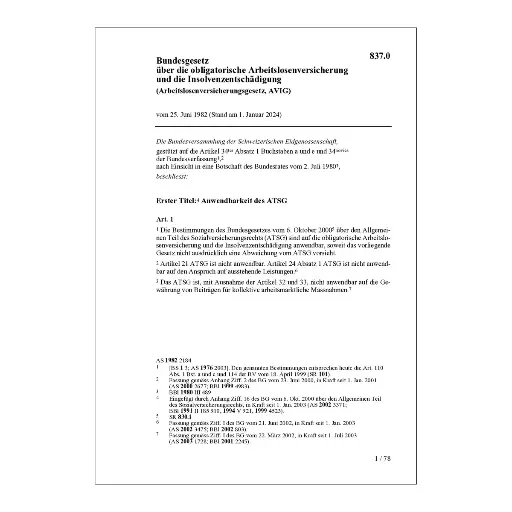 [008370] BG Arbeitslosenversicherung, AVIG