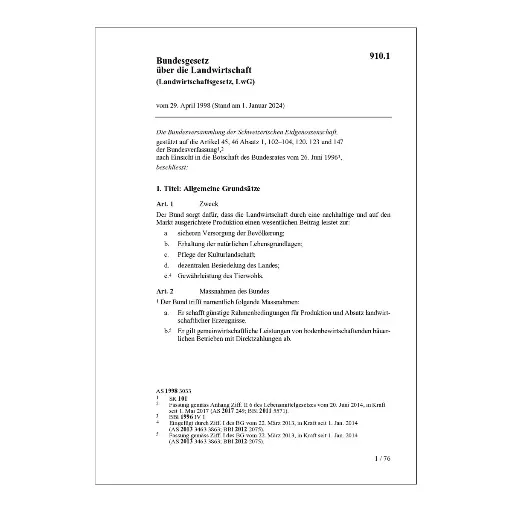 [009101] BG Förderung Landwirtschaft, LwG