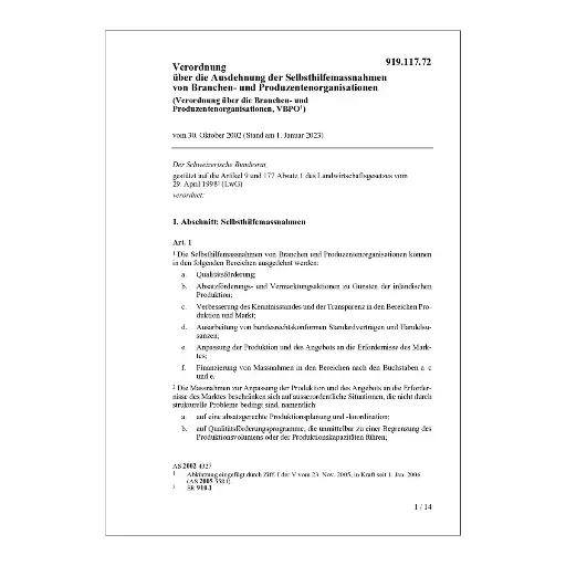 [0091911772] V Branchen- und Produzentenorganistion, VBPO